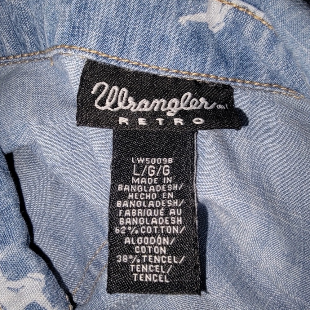 Wrangler Retro Bronco Denim Snap Women’s Western Shirt Large - Picture 6 of 6